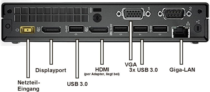 Lenovo ThinkCentre M710q Intel i7 6700T 8-Thread 3.60 GHz Business Office Multimedia Computer mit 3