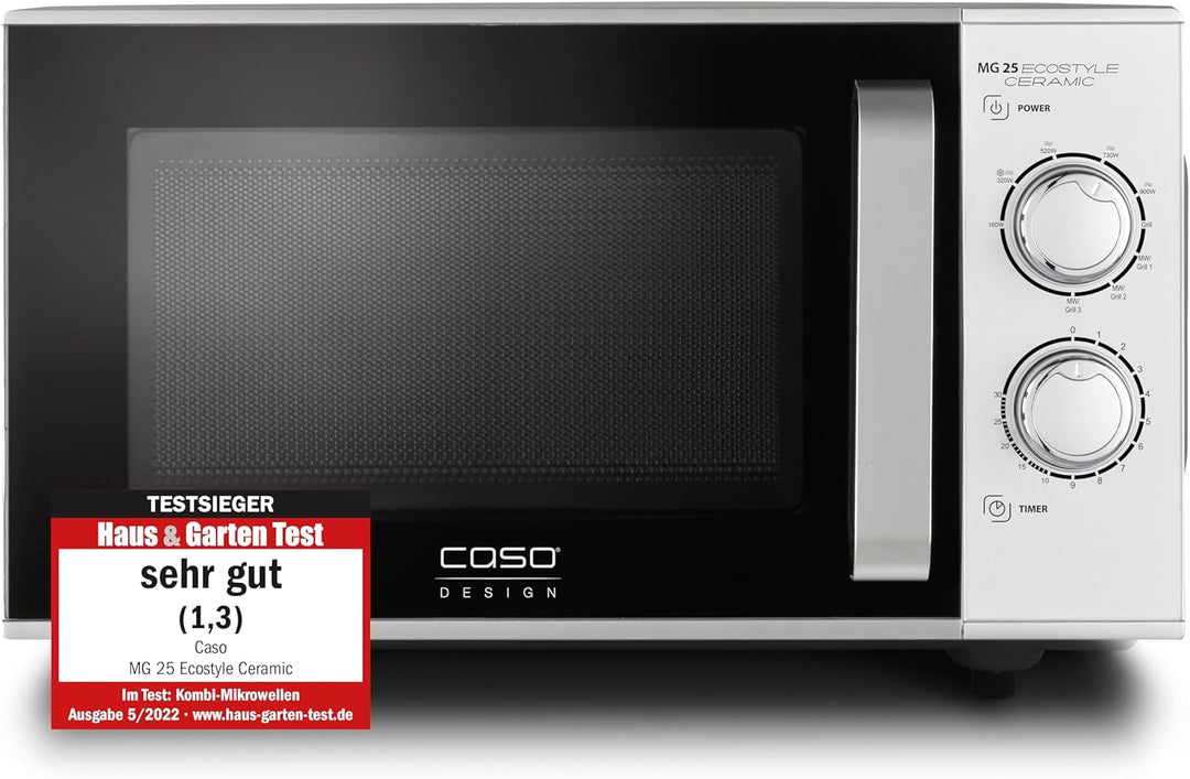 CASO MG 25 Ecostyle Ceramic - Design Mikrowelle mit Grill, grössere Nutzfläche dank CASOTEK Boden, 2