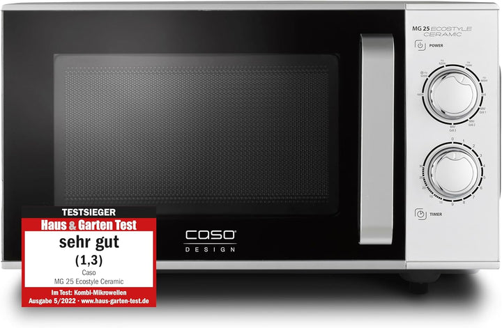 CASO MG 25 Ecostyle Ceramic - Design Mikrowelle mit Grill, grössere Nutzfläche dank CASOTEK Boden, 2