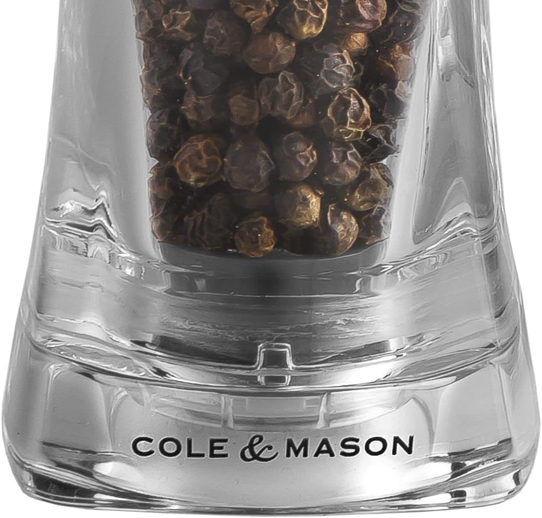 Cole & Mason H37408P Crystal Salz und Pfeffermühle, 2er Set Manuell, Acryl, 125mm, Precision+, Gesch