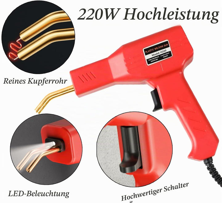 220W Kunststoff Schweissgerät, Kunststoff Schweissen Set mit 800PCS Schweissnägel für Auto Stossstan