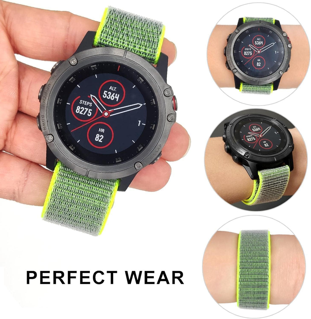YOOSIDE 22mm Loop Nylon Armband für Garmin Fenix 8 47mm / epix Pro 47mm / Instinct 3 45mm/Fenix 7/6/