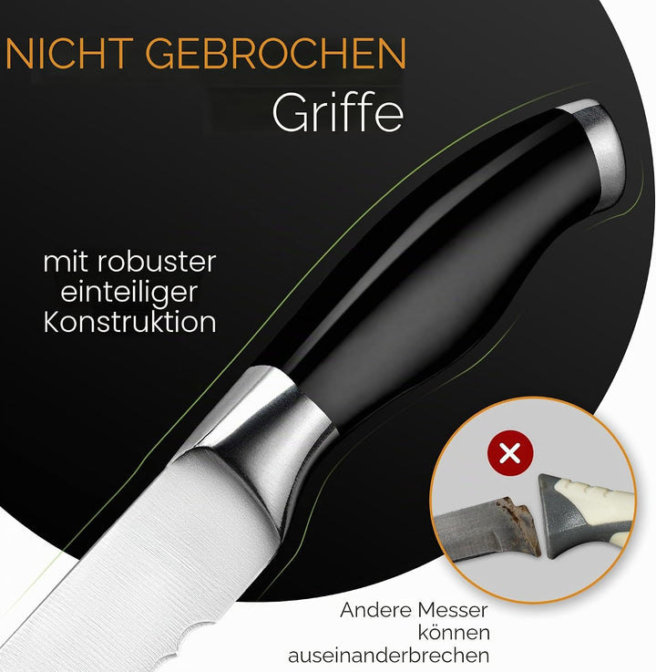 Orblue Brotmesser aus Edelstahl mit Wellenschliff – Ultrascharfes Profi Küchenmesser, Ideal für Brot