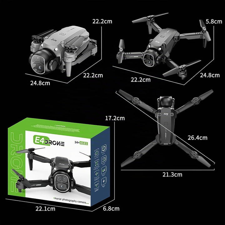 OBEST Drohne mit Kamera und VR Brille Faltbare Mini FPV Drone | Dual Kamera 2 Akkus, Start/Landung p