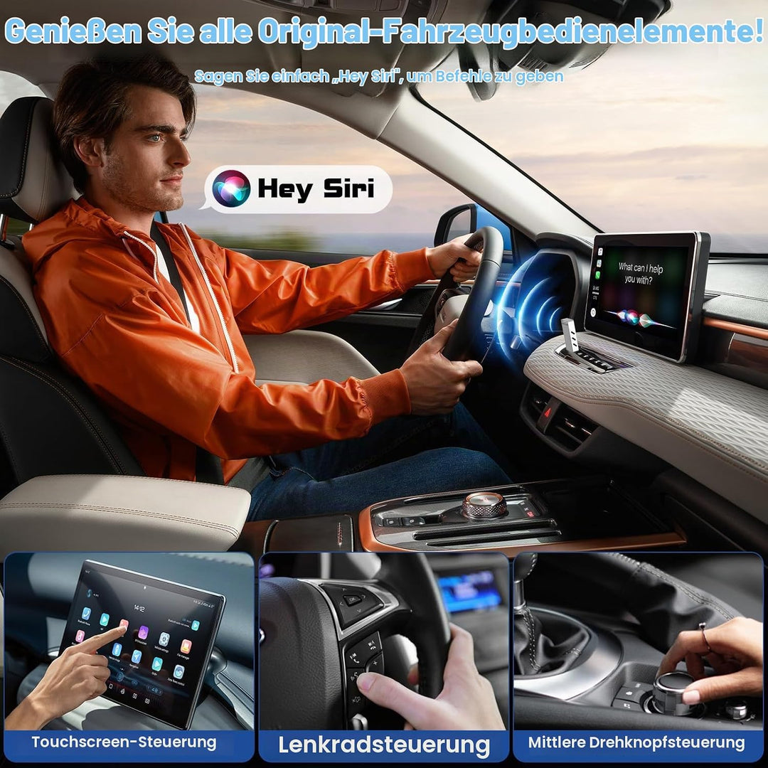2-in-1 Wireless Carplay Adapter, Android Auto &amp; Carplay Wireless Adapter, USB C, Plug &amp; Play, kompat