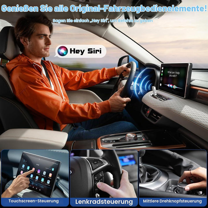 2-in-1 Wireless Carplay Adapter, Android Auto &amp; Carplay Wireless Adapter, USB C, Plug &amp; Play, kompat
