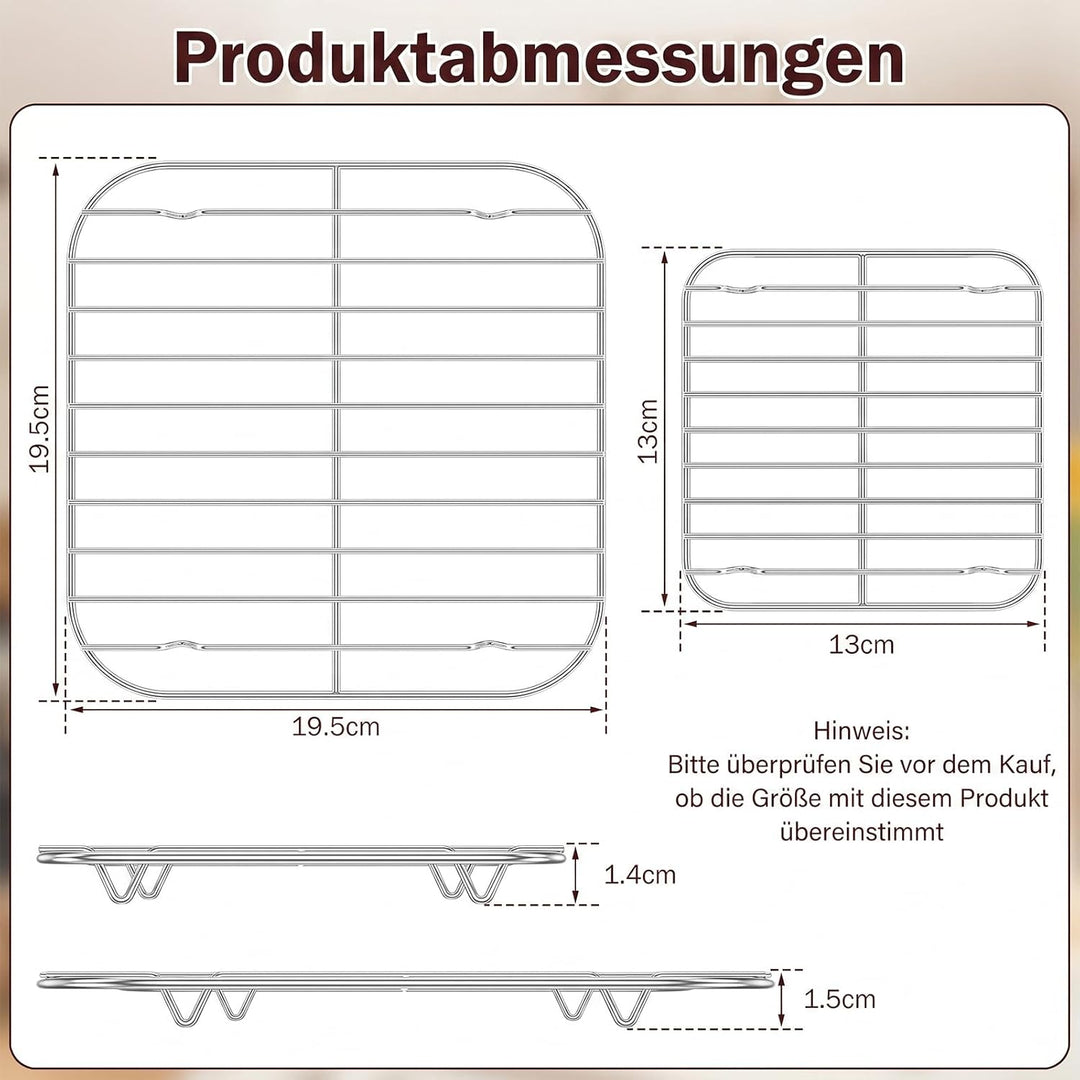 2x Airfryer Grillrost für Crispi Pro, FN101 (20cm+13cm), 20cm+13cm