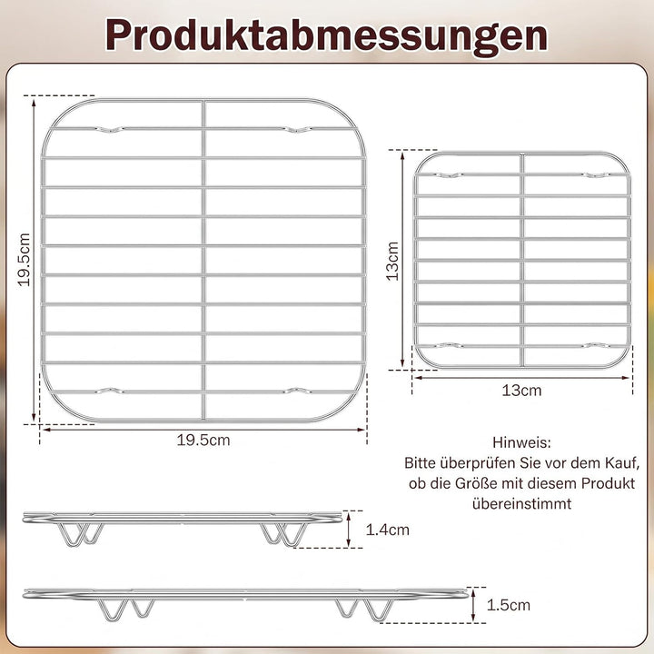 2x Airfryer Grillrost für Crispi Pro, FN101 (20cm+13cm), 20cm+13cm