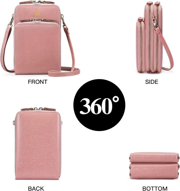 SENDEFN Handytasche zum Umhängen - Handy Umhängetasche Damen Handytasche Leder Handytasche mit Geldb