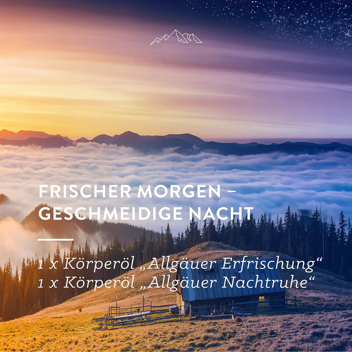 AllgäuQuelle® BIO Körperöl Set STREICHEL EINHEITEN | Geschenkset Naturkosmetik | 2 x 100 ml Bio Körp