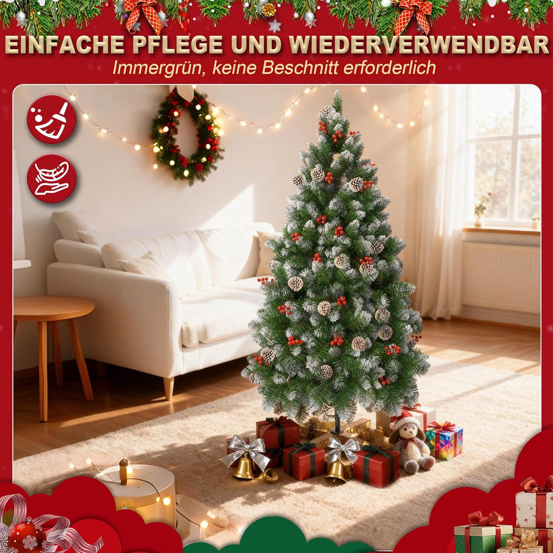 VA-Cerulean Weihnachtsbaum Künstlicher,schwer entflammbar,Schnellaufbau,Weihnachtsdeko,Unechter Tann
