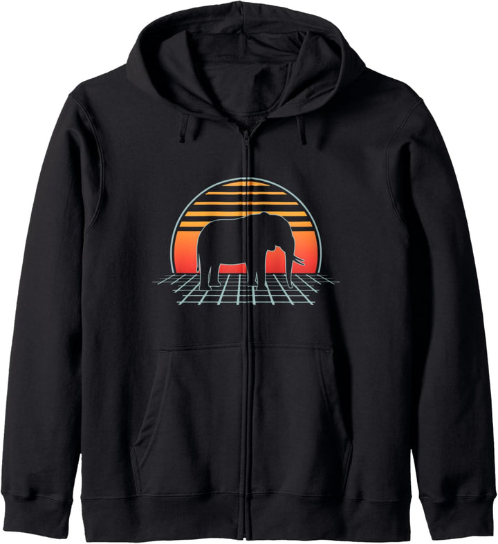 Elephant Retro Vintage Wild Life Animal Vaporwave Aesthetic Kapuzenjacke