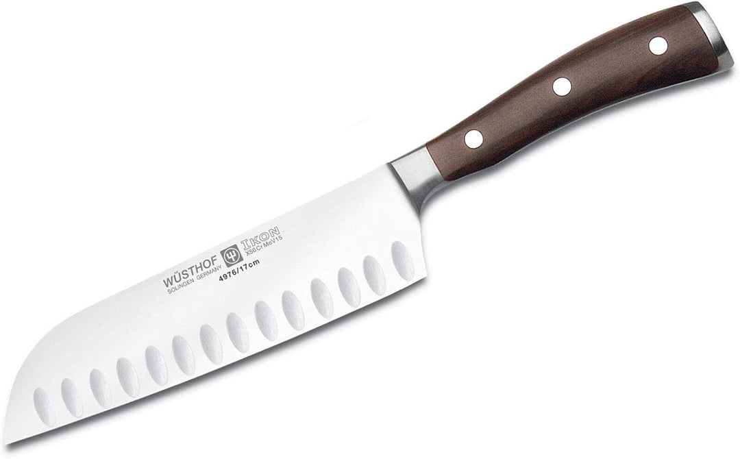 WÜSTHOF Ikon Santoku 17 cm, Schwarz,silber 17 cm Santoku, 17 cm Santoku