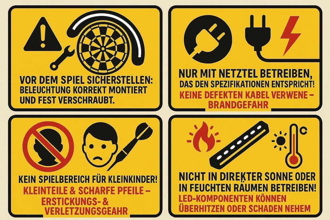 Dartscheibenbeleuchtung LED – Schattenfrei & Blendfrei – Dartboard Licht für Innen – Kompatibel mit