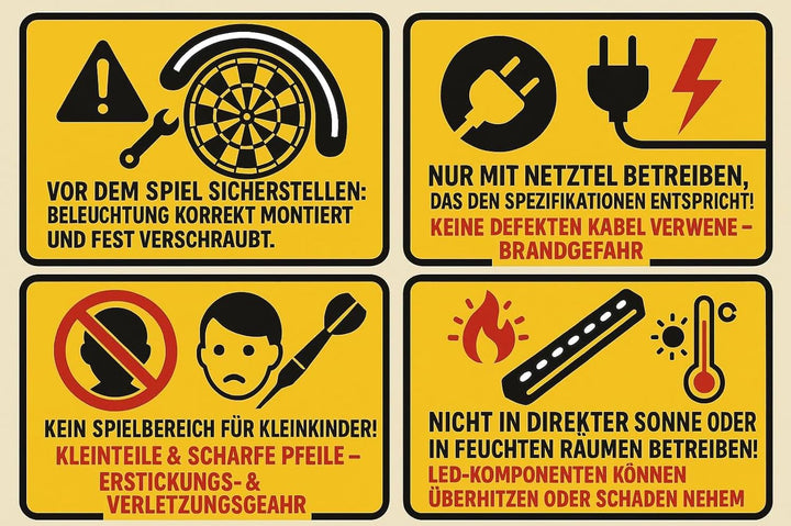 Dartscheibenbeleuchtung LED – Schattenfrei & Blendfrei – Dartboard Licht für Innen – Kompatibel mit