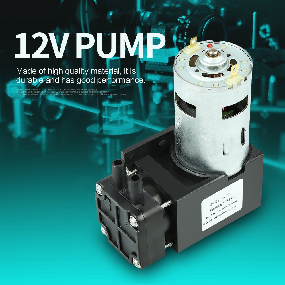 Vakuumpumpe, DC12V 42W Mini-Ölfreie Vakuumpumpe -85KPa Durchfluss 40L / min, Mini-Luftpumpenmotor