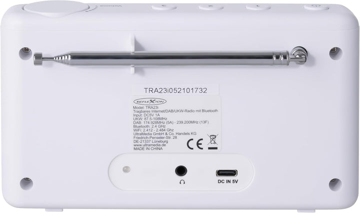Reflexion TRA-23INT Tragbares DAB- und Internetradio mit Radio und Akku(UKW, DAB, DAB+, RDS, Farbdis