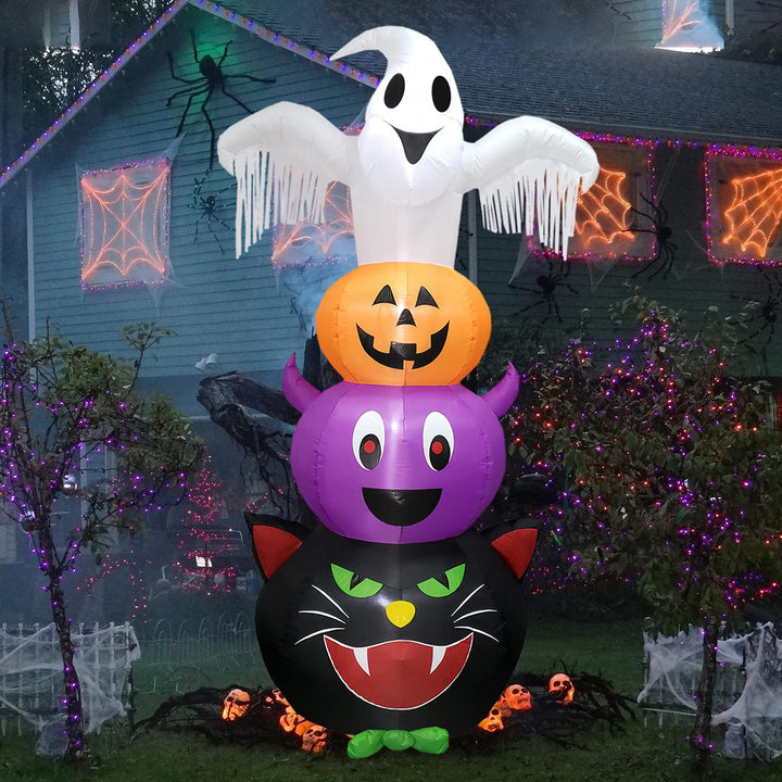 8FT Halloween Ghost Inflatables, Ghosts Pumpkins Fledermaus Schwarze KatzeAufblasbar Deko Dekoration
