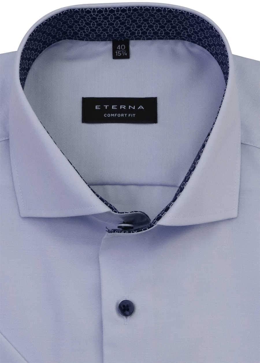 eterna Comfort Fit Hemd Halbarm Haifischkragen Cool Shirt Aqua Grösse 41