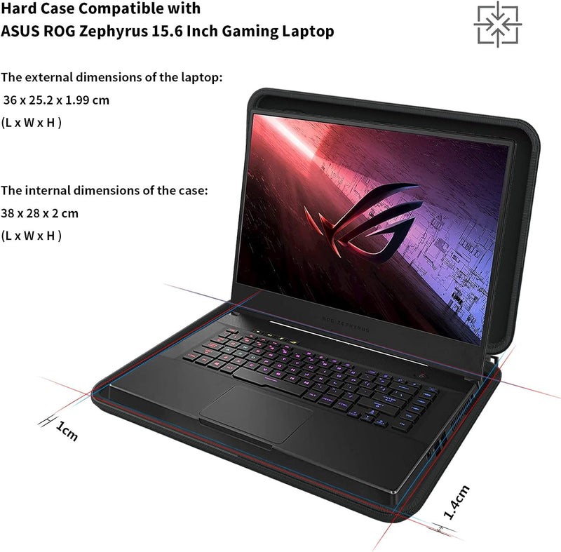 Smatree 15,6 Zoll Hartschalen Laptoptasche nur Kompatibel mit ASUS ROG Zephyrus 15,6 Zoll Gaming/ASU