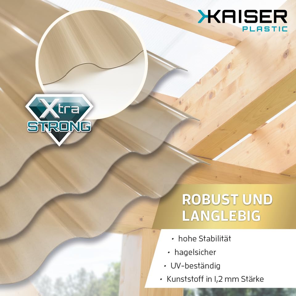 KAISER plastic® Wellplatten Bronze | Wellplatten Dach, Welldach Kunststoff | Dachplatten wetterfest