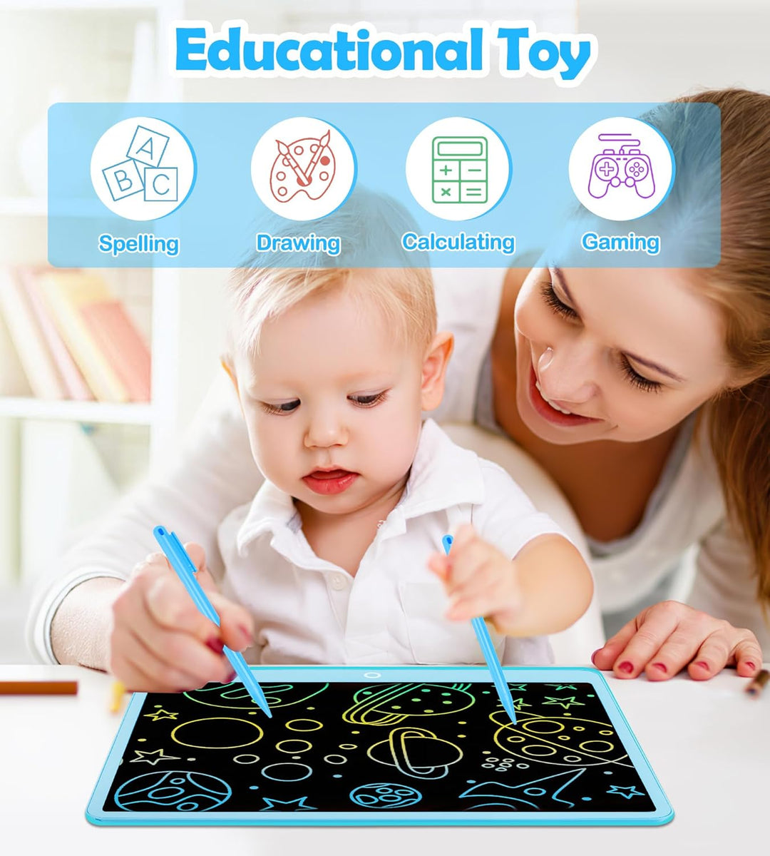 Bunte LCD Schreibtafel Kinder 16 Zoll, Maltafel Zaubertafel Digital Zeichnen Writing Tablet Ektronis