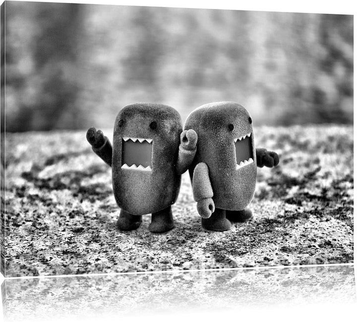 Pixxprint Rawr Monsterpuppen als Leinwandbild/Grösse: 100x70 / Wandbild/Kunstdruck/fertig bespannt,