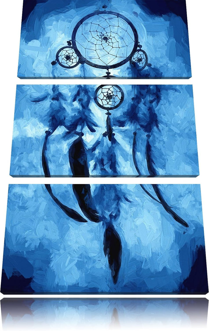 Pixxprint Indianischer Traumfänger Kunst als Leinwandbild/Grösse: 3 Teilig (120x80) / Wandbild/Kunst