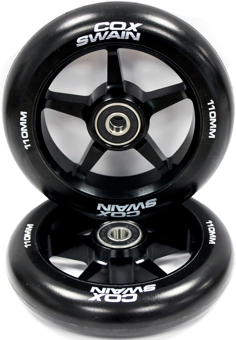 Cox Swain 2 STK. 110mm/120mm High End Stunt Scooter Rollen Komplett Set mit ABEC 11 Kugellagern und