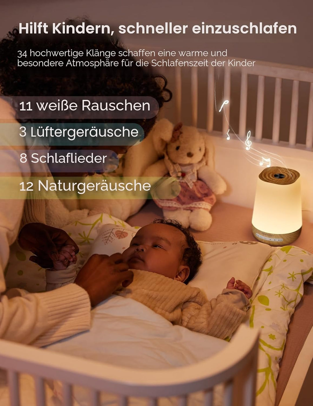 Momcozy White Noise Machine, tragbares White Noise für Babys und Erwachsene, White Noise Machine mit