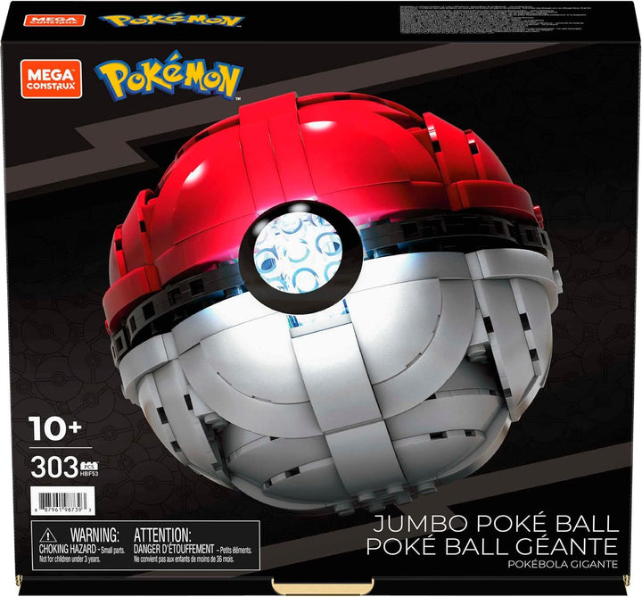 MEGA Pokémon - Jumbo Poké Ball-Bauset, leuchtende Herausforderung mit 303 Bausteinen, für Kinder ab