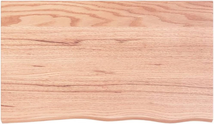 vidaXL Tischplatte Hellbraun 100x60x6 cm Massivholz Eiche Behandelt Hellbraun 100 x 60 x 6 cm, Hellb