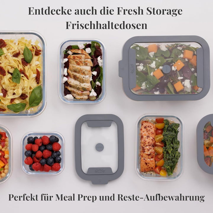 Kilner Gewürzglas mit Messlöffel, 700 ml, transparente Gewürzdose mit luftdichtem Deckel, hochwertig