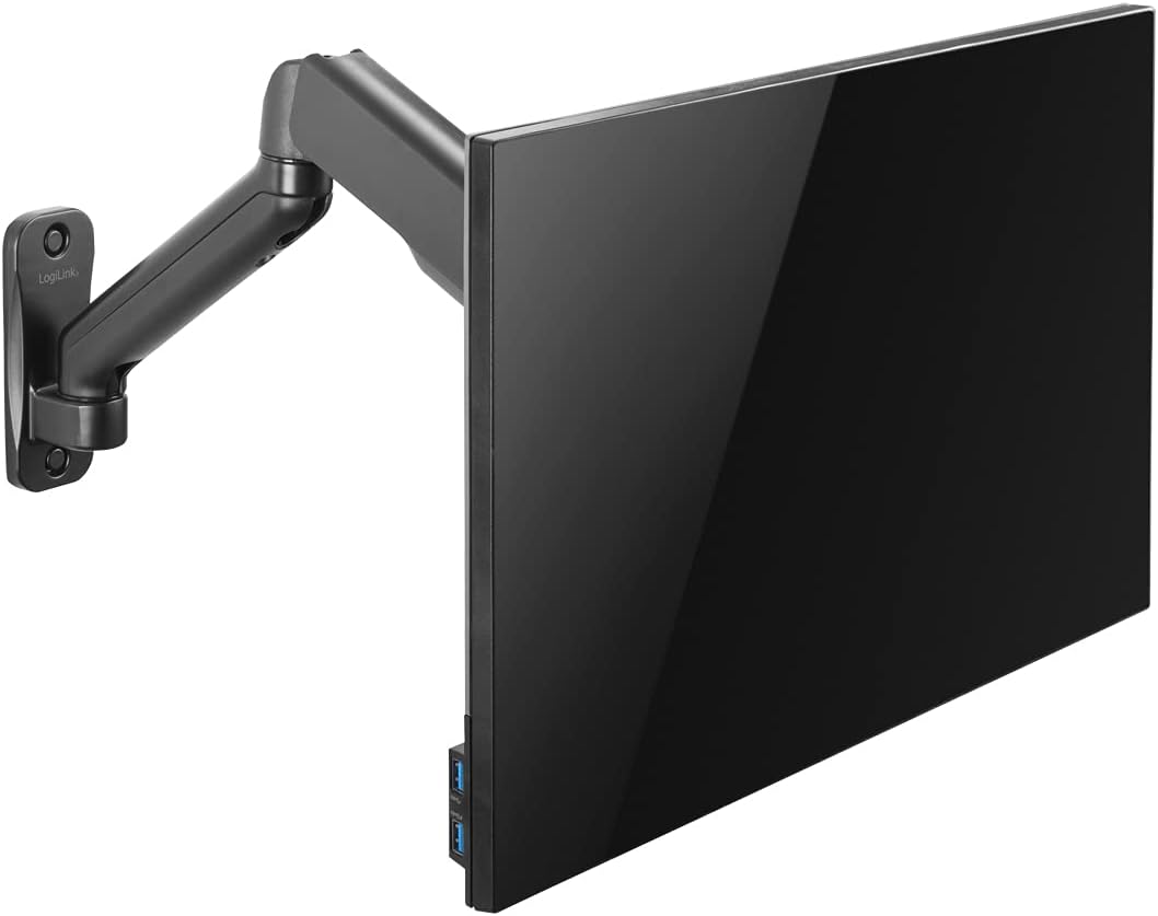 LogiLink BP0145 - Monitorwandhalterung, 17–32", Gasdruckfeder, 90–540 mm, Schwarz