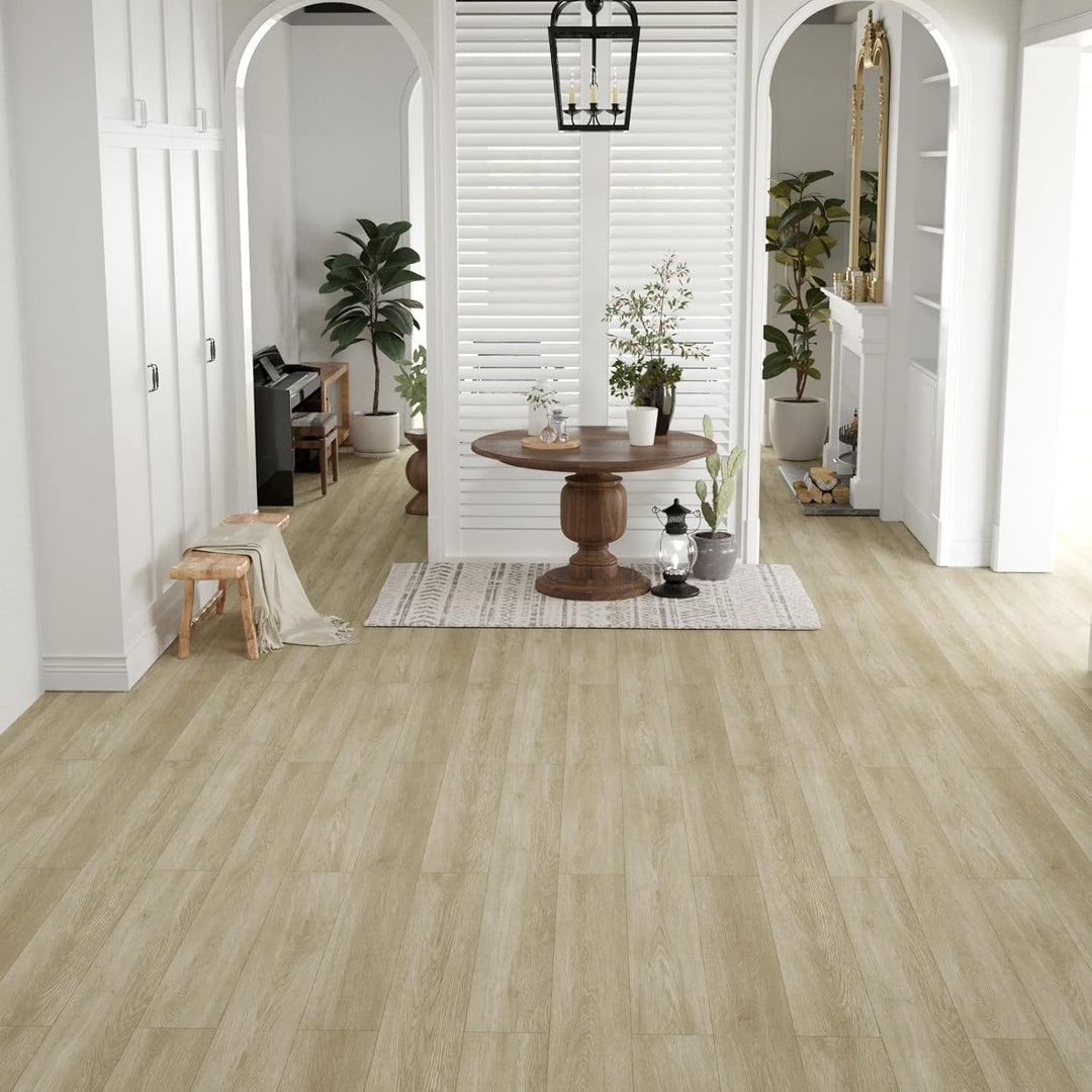 Oxdigi PVC Bodenbelag Selbstklebende 3 m², Holzoptik Vinylboden Bodenfliesen für Eingangstür, Wohnzi