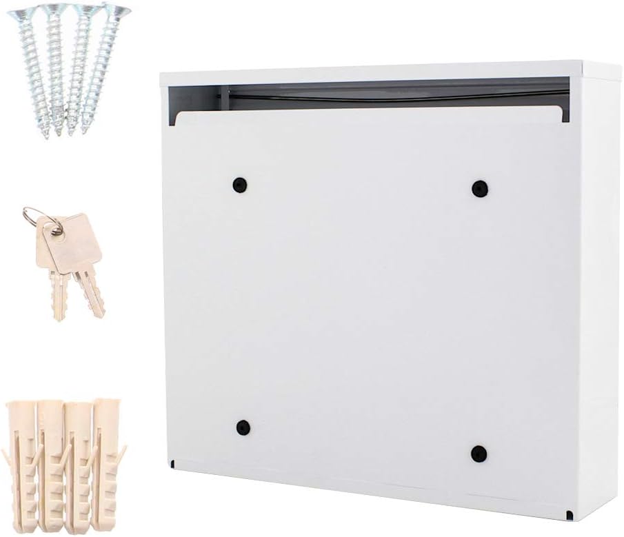 Rottner Briefkasten Teramo aus Stahl in Weiss, Mailbox, Postkasten, Zaunbriefkasten, DUO-Briefkasten
