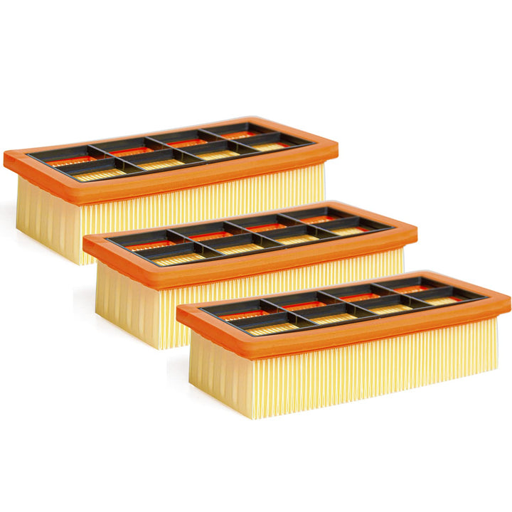 3 Stück KFI 7420 Flachfaltenfilter Set für Kärcher Asche- und Trockensauger AD 2, AD 2 Battery, AD 4