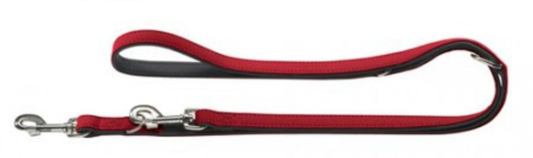 HUNTER SOFTIE Verstellbare Führleine für Hunde, Kunstleder, samtig, pflegeleicht, 2,0/200 cm, rot ro