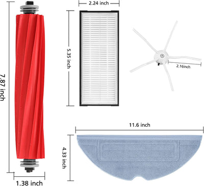 18 Pack S7 MaxV Ultra Zubehör Kompatibel mit Xiaomi Roborock S7/ S7+ S7 MaxV S7 MaxV Plus Staubsauge