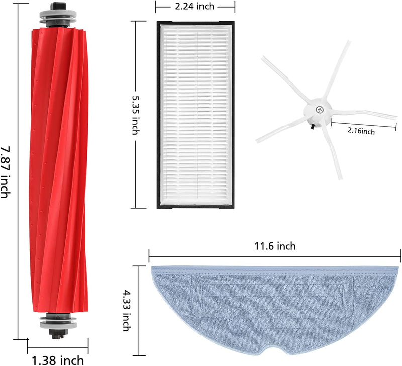 18 Pack S7 MaxV Ultra Zubehör Kompatibel mit Xiaomi Roborock S7/ S7+ S7 MaxV S7 MaxV Plus Staubsauge