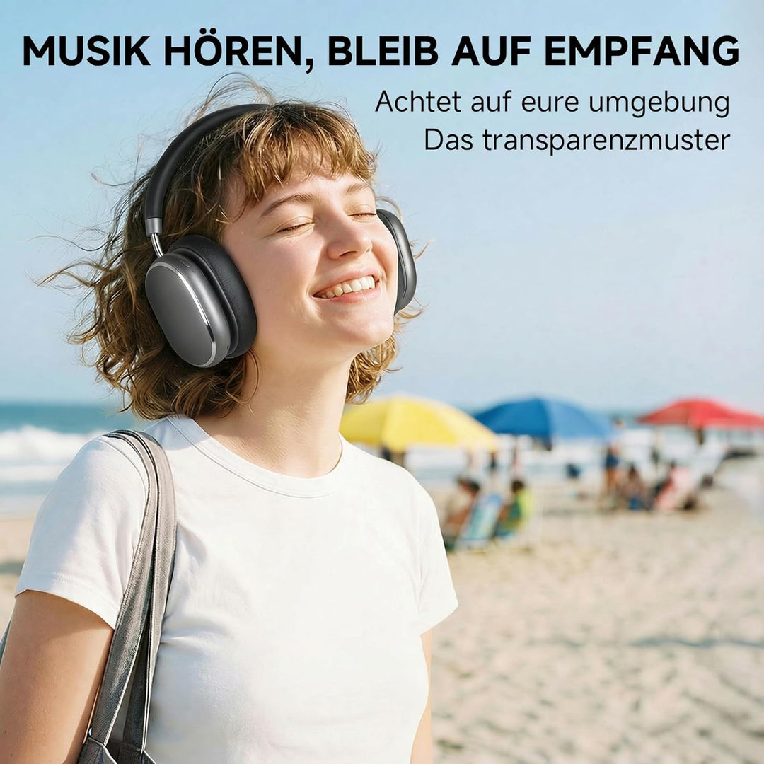 NC95 Hybrid Noise Cancelling Kopfhörer mit Drehknopf,Over-Ear Kopfhörer Kabellos Bluetooth,Transpare