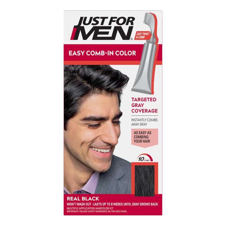 Just for men Per Anhalter gekämmte Haarfarbe für Herren Schwarz