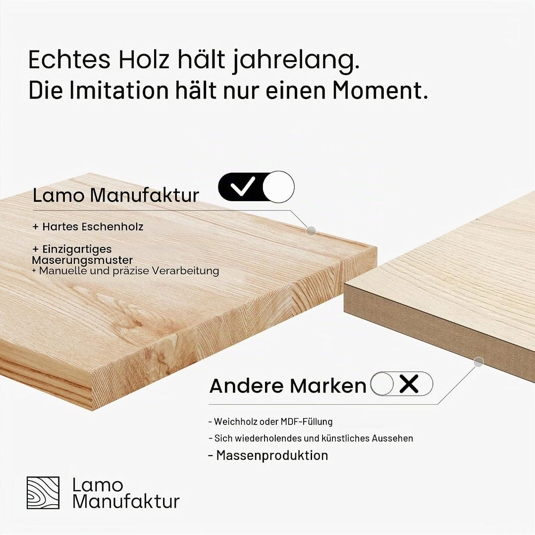 LAMO Manufaktur Wandregal Holz Gerade | Regal Farbe: Rustikal | Pure: ohne Montage Set | 50 cm Pure