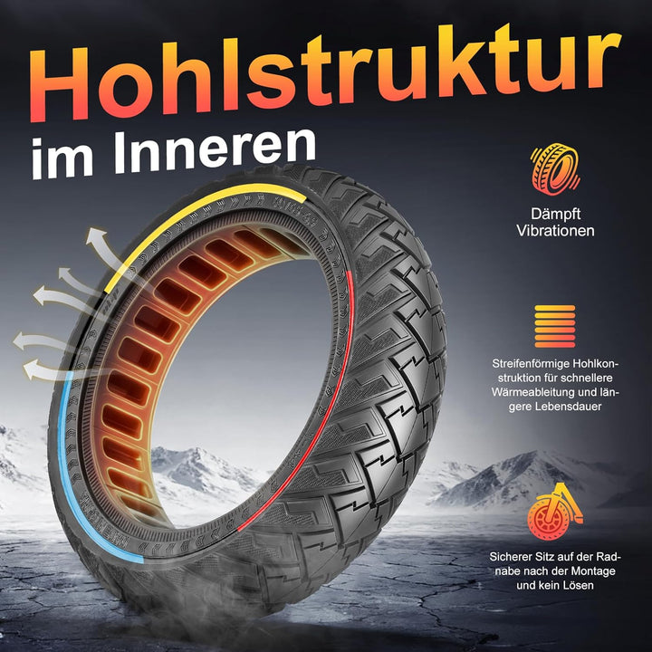 60/65-6,9 Ersatzräder Vollgummireifen 10 Zoll Solide Reifen für Ninebot Max G2 G2D G2E G65 F3 F3 Pro