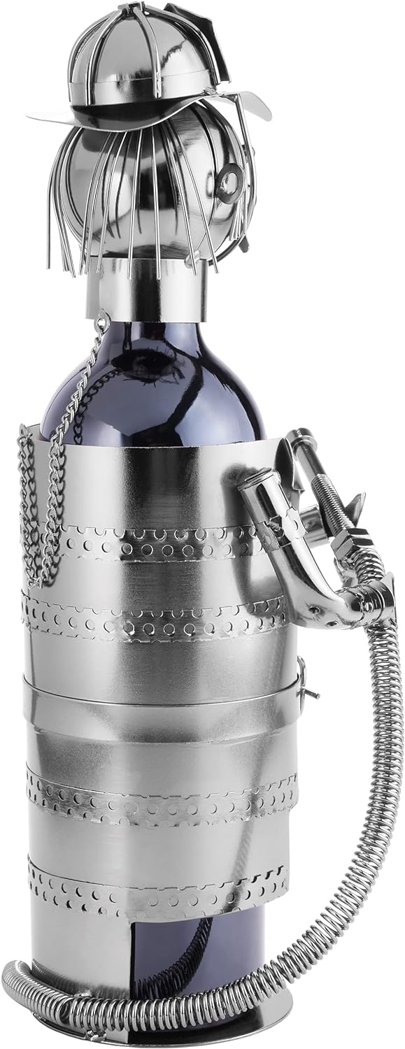 Brubaker Flaschenhalter Feuerwehrmann Metall Skulptur mit