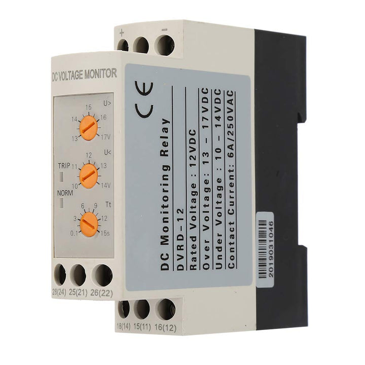 Spannungsüberwachungsrelais DC 12V/24V/36V/48V Überspannungs- und Unterspannungsschutzrelais 35MM Fü