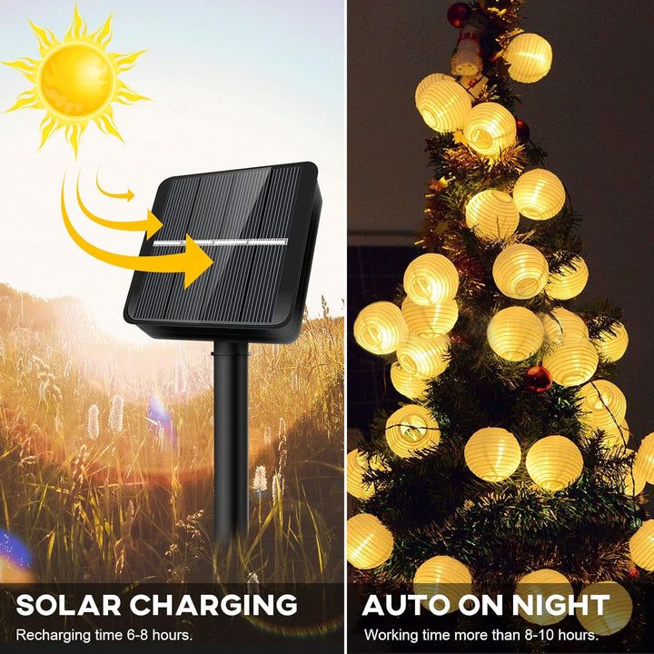 Auting Solar Lichterkette Lampion Aussen,Lampions Aussen Wetterfest 6M 20 LED Laternen Solarlampen f