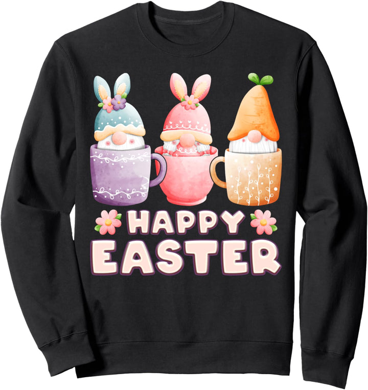 Osterwichtel mit Hasenohren, Gnome in Tassen, Ostern Sweatshirt