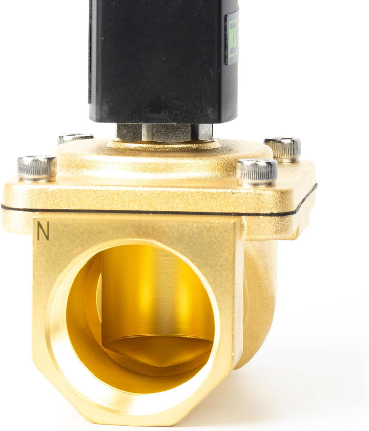 U.S. Solid 1-1/4" Magnetventil - Messing DC 12V mit Viton-Dichtung, stromlos geschlossen, Anschlussd