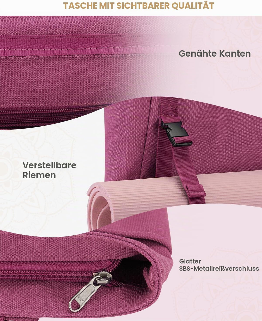 Gonex Yogatasche, Yogamatte Tasche mit Mehreren Taschen für Damen und Herren, Canvas wasserdichte To